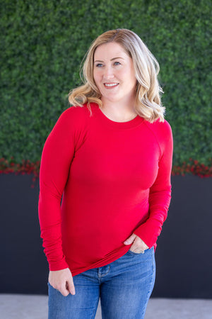 Blair Long Sleeve Top - Red by Michelle Mae
