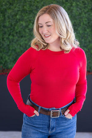 Blair Long Sleeve Top - Red by Michelle Mae
