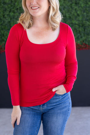Alyssa Long Sleeve Top - Red by Michelle Mae