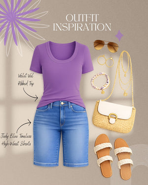 Violet Veil Ribbed Top