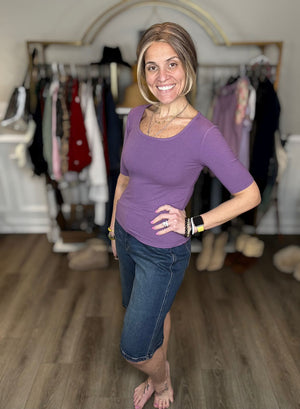 Violet Veil Ribbed Top