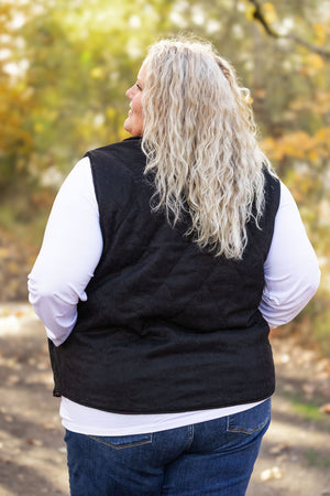 Reversible Vest - Corded Black and Plaid by Michelle Mae