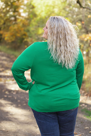 Leah Long Sleeve Top - Green by Michelle Mae