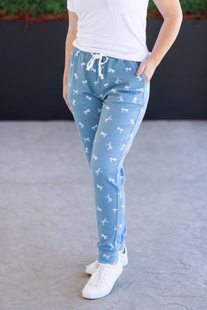Classic Joggers - Teal Ribbons by Michelle Mae