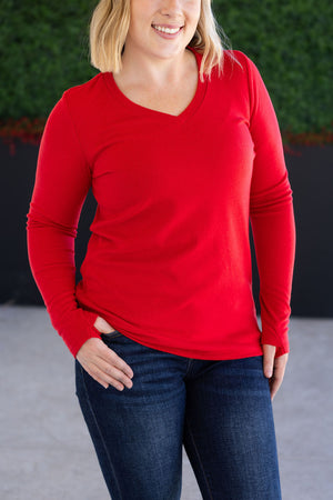 Leah Long Sleeve Top - Red by Michelle Mae