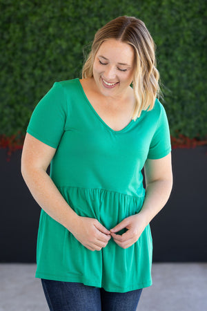 Sarah Ruffle Short Sleeve - Green by Michelle Mae
