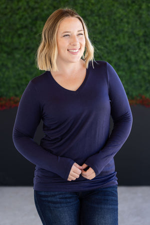 Larissa Long Sleeve - Navy by Michelle Mae