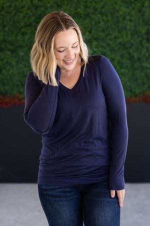Larissa Long Sleeve - Navy by Michelle Mae