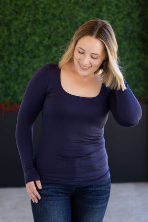 Alyssa Long Sleeve Top - Navy by Michelle Mae