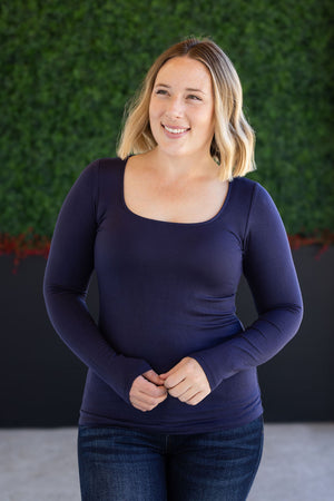 Alyssa Long Sleeve Top - Navy by Michelle Mae