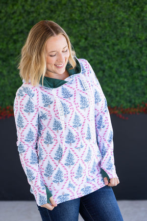 Hailey Pullover Hoodie - Candy Cane Lane by Michelle Mae