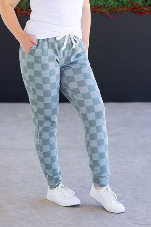 Classic Joggers - Olive Checkers by Michelle Mae