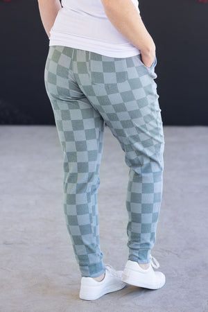 Classic Joggers - Olive Checkers by Michelle Mae