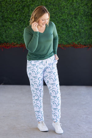 Classic Joggers - Green Ribbons by Michelle Mae