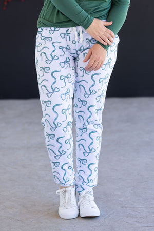 Classic Joggers - Green Ribbons by Michelle Mae