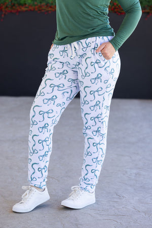 Classic Joggers - Green Ribbons by Michelle Mae