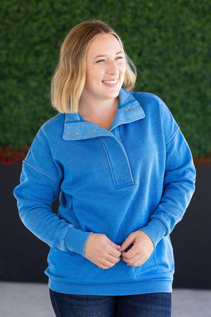 Jesse Vintage Wash Snap Pullover - Winter Blue by Michelle Mae