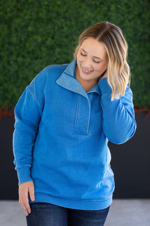 Jesse Vintage Wash Snap Pullover - Winter Blue by Michelle Mae