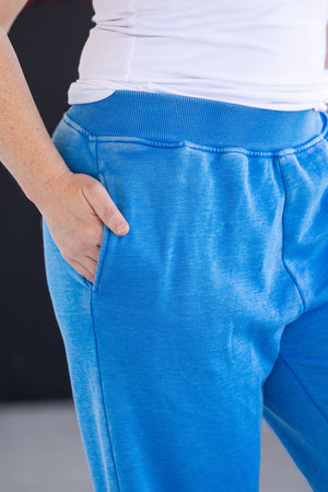 Wide Leg Vintage Wash Bottoms - Winter Blue by Michelle Mae