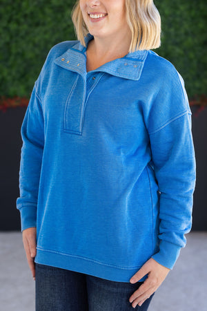 Jesse Vintage Wash Snap Pullover - Winter Blue by Michelle Mae