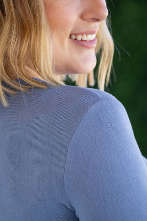 Georgia Long Sleeve Top - Dusty Blue by Michelle Mae