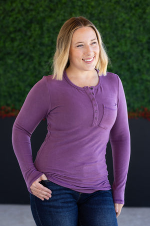 Georgia Long Sleeve Top - Purple by Michelle Mae