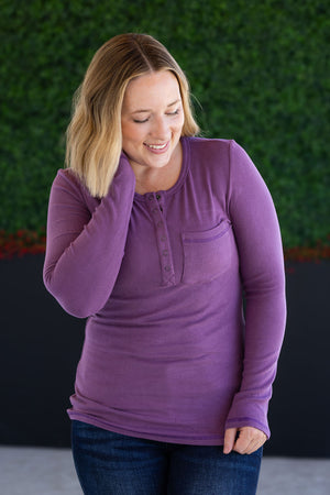 Georgia Long Sleeve Top - Purple by Michelle Mae