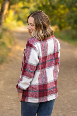 Norah Plaid Shacket - Merlot and Grey Mix by Michelle Mae