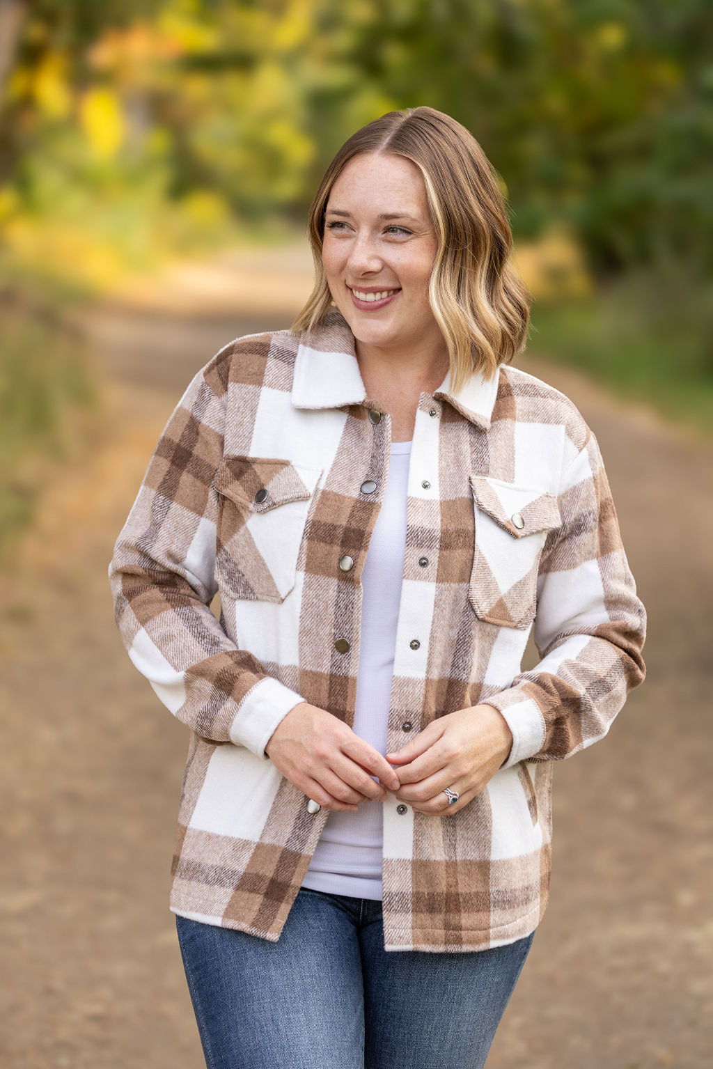 Norah Plaid Shacket - Neutral Tones by Michelle Mae