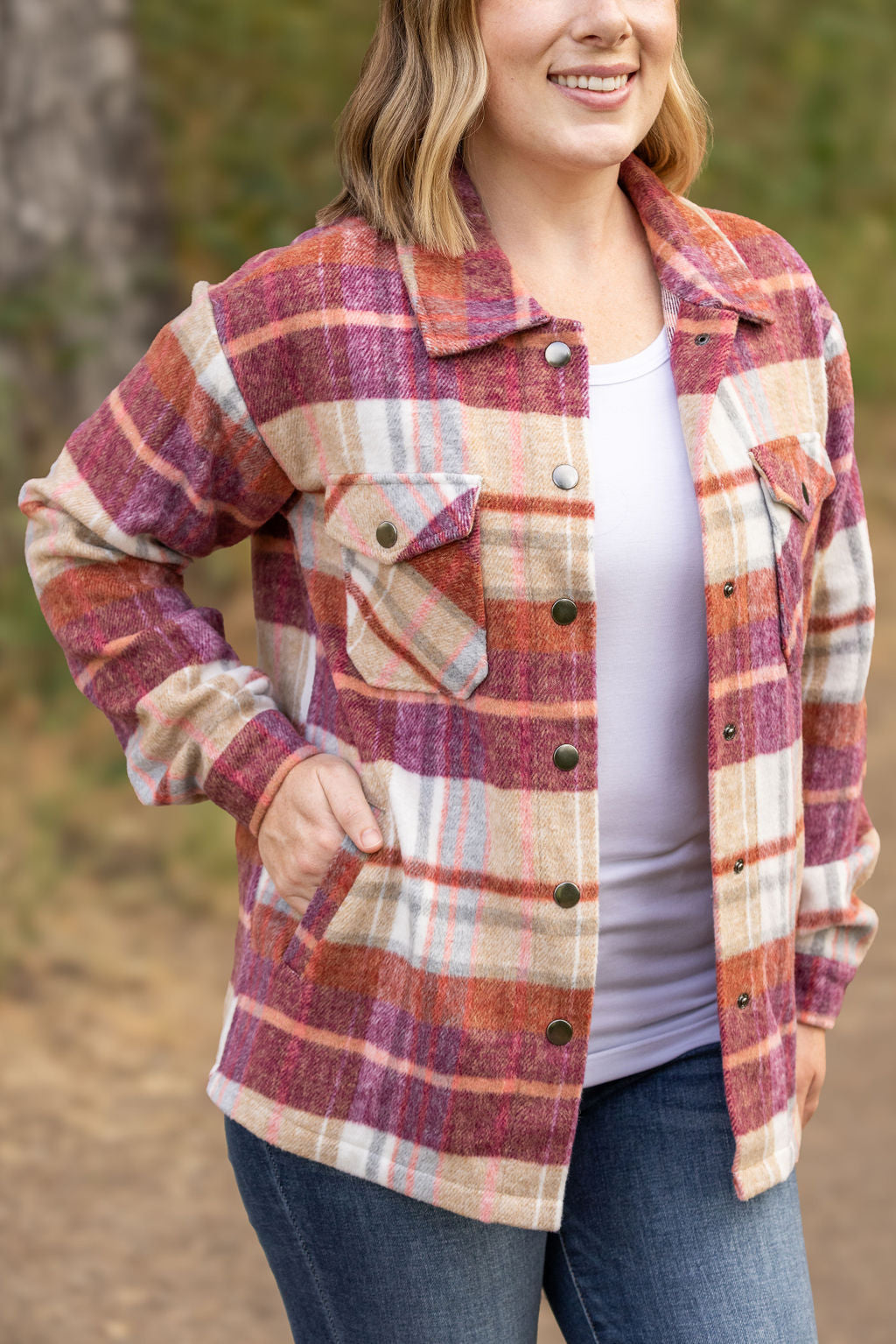 Norah Plaid Shacket - Sunset Plaid by Michelle Mae