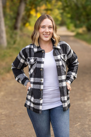 Norah Plaid Shacket - Classic Black and White by Michelle Mae