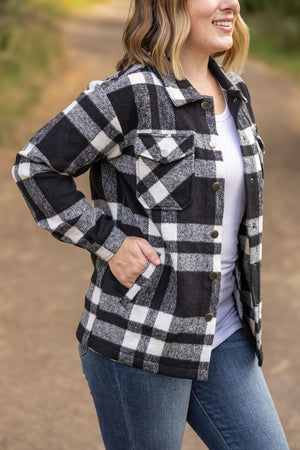 Norah Plaid Shacket - Classic Black and White by Michelle Mae