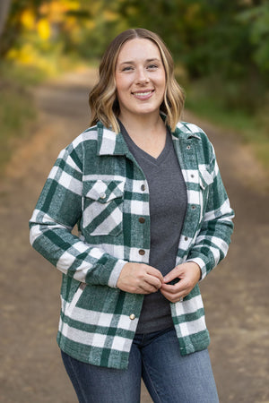 Norah Plaid Shacket - Classic Green and Grey Mix by Michelle Mae