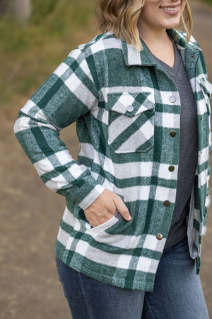 Norah Plaid Shacket - Classic Green and Grey Mix by Michelle Mae