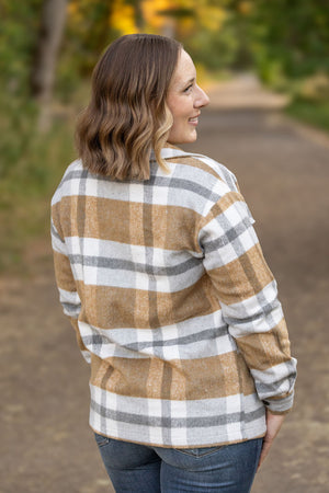 Norah Plaid Shacket - Camel and Grey by Michelle Mae