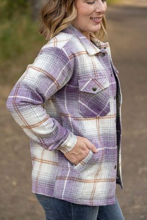 Norah Plaid Shacket - Purple and Gold by Michelle Mae