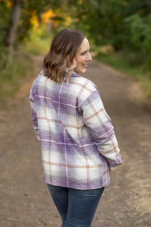 Norah Plaid Shacket - Purple and Gold by Michelle Mae