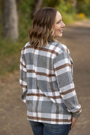 Norah Plaid Shacket - Grey and Tan by Michelle Mae