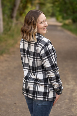 Norah Plaid Shacket - White and Black by Michelle Mae