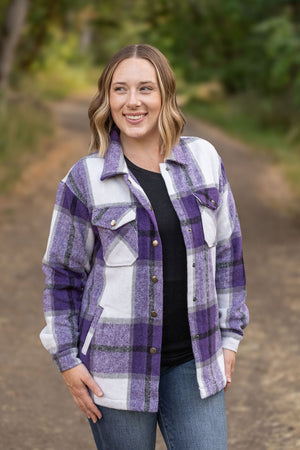 Norah Plaid Shacket - Purple Mix by Michelle Mae