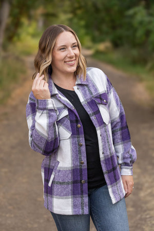 Norah Plaid Shacket - Purple Mix by Michelle Mae