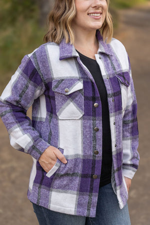 Norah Plaid Shacket - Purple Mix by Michelle Mae