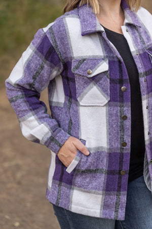 Norah Plaid Shacket - Purple Mix by Michelle Mae