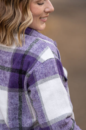 Norah Plaid Shacket - Purple Mix by Michelle Mae