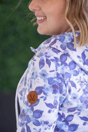 HalfZip Hoodie - Sapphire Floral by Michelle Mae