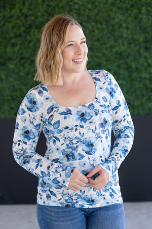 Alyssa Long Sleeve Top - Sapphire Floral by Michelle Mae