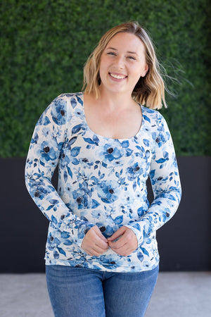 Alyssa Long Sleeve Top - Sapphire Floral by Michelle Mae