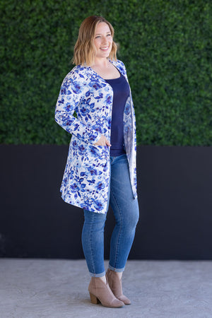 Classic Cardigan - Sapphire Floral by Michelle Mae