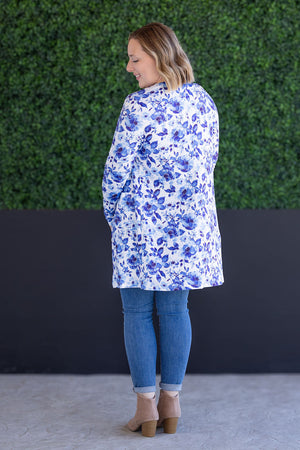 Classic Cardigan - Sapphire Floral by Michelle Mae