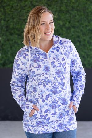HalfZip Hoodie - Sapphire Floral by Michelle Mae